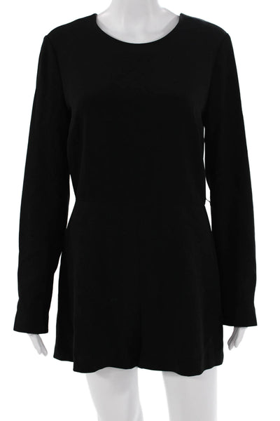 Elizabeth & James Womens Black Long Sleeve Crew Neck Jumpsuit Size 10