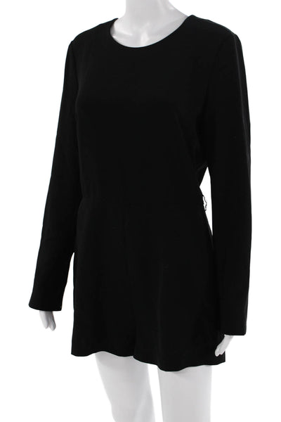 Elizabeth & James Womens Black Long Sleeve Crew Neck Jumpsuit Size 10