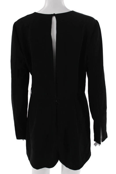 Elizabeth & James Womens Black Long Sleeve Crew Neck Jumpsuit Size 10