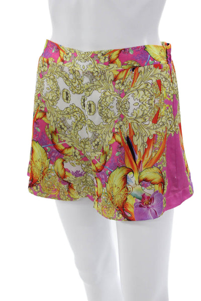 Naven Unisex Yellow Floral Polyester Shorts Size S