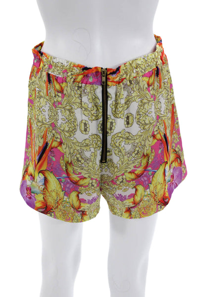 Naven Unisex Yellow Floral Polyester Shorts Size S