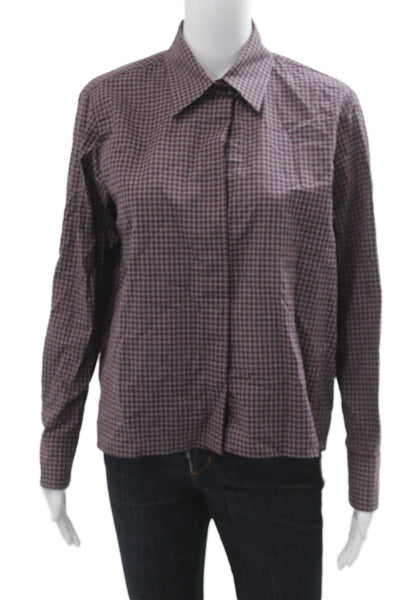 Zara Unisex Collared Checked Cotton Button-Up Long Sleeve Top Size M