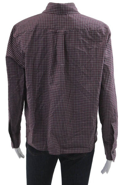 Zara Unisex Collared Checked Cotton Button-Up Long Sleeve Top Size M