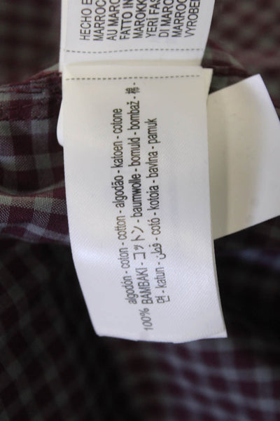 Zara Unisex Collared Checked Cotton Button-Up Long Sleeve Top Size M