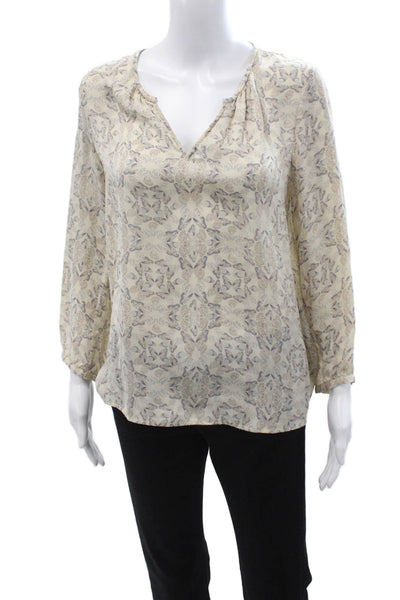 Joie Womens Silk Paisley V-Neck Long Sleeve Butterfly Blouse Size XS