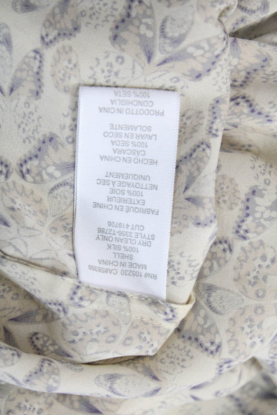 Joie Womens Silk Paisley V-Neck Long Sleeve Butterfly Blouse Size XS