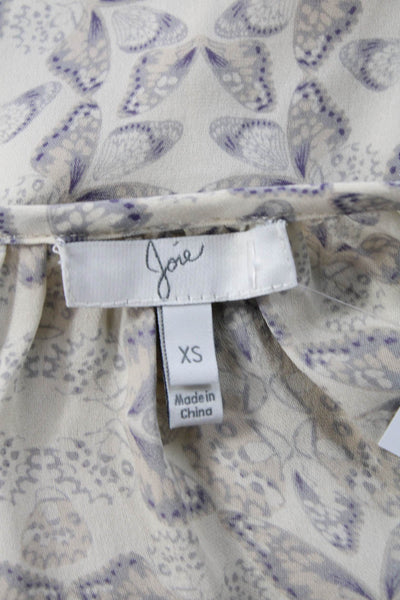 Joie Womens Silk Paisley V-Neck Long Sleeve Butterfly Blouse Size XS