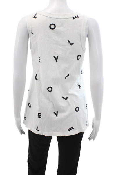 Current/Elliott Womens White Basic Tank Crew Neck Sleeveless Cotton Size 0