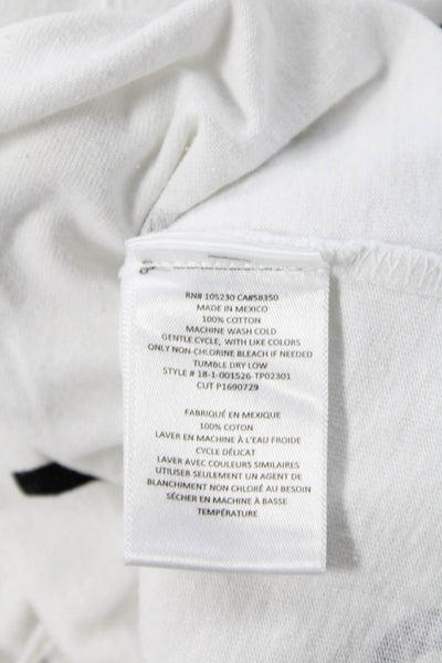 Current/Elliott Womens White Basic Tank Crew Neck Sleeveless Cotton Size 0