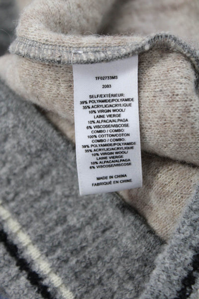 Derek Lam 10 Crosby Womens Gray Crew Neck Button Pullover Long Sleeve Size S