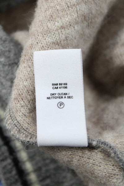 Derek Lam 10 Crosby Womens Gray Crew Neck Button Pullover Long Sleeve Size S