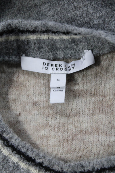 Derek Lam 10 Crosby Womens Gray Crew Neck Button Pullover Long Sleeve Size S