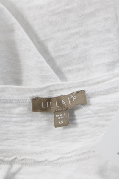 Lilla P Womens Basic Cotton Sleeveless Round Neck Tank White Size XS