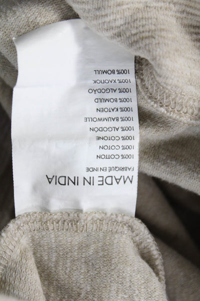 Club Monaco Womens Pullover Hoodie Beige Cotton Drawstring Long Sleeve Size S