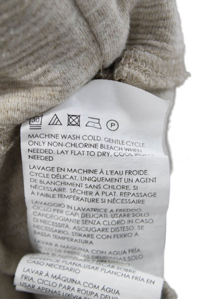 Club Monaco Womens Pullover Hoodie Beige Cotton Drawstring Long Sleeve Size S