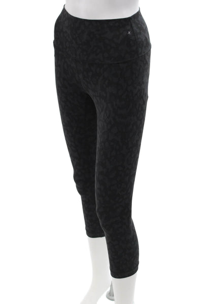 Lululemon Womens Capri Cropped Animal Print Black Nylon Blend Leggings Size 4