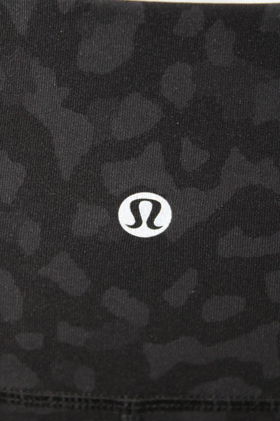 Lululemon Womens Capri Cropped Animal Print Black Nylon Blend Leggings Size 4