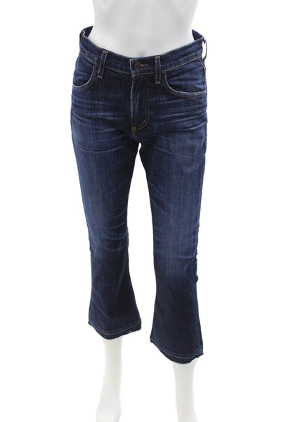 Citizens of Humanity Womens Cropped Bootcut Jeans Dark Blue Size 25