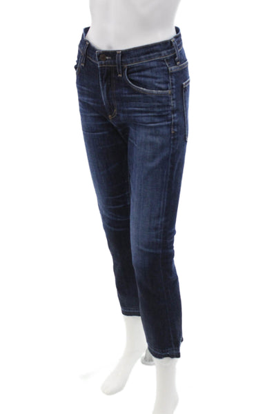 Citizens of Humanity Womens Cropped Bootcut Jeans Dark Blue Size 25