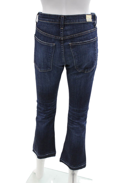 Citizens of Humanity Womens Cropped Bootcut Jeans Dark Blue Size 25