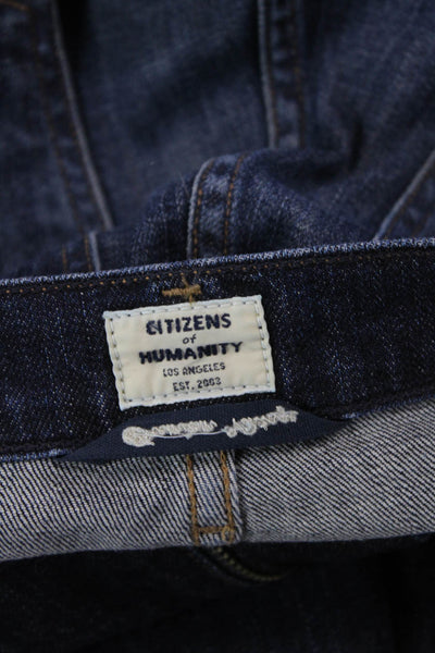 Citizens of Humanity Womens Cropped Bootcut Jeans Dark Blue Size 25