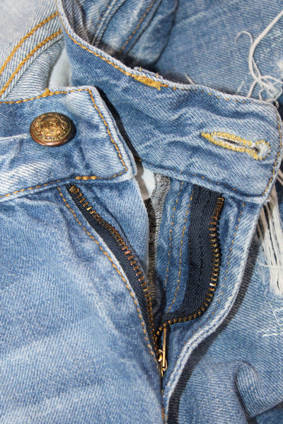 R13 Womens Boyfriend Cropped Jeans Blue Mid Rise Size 26