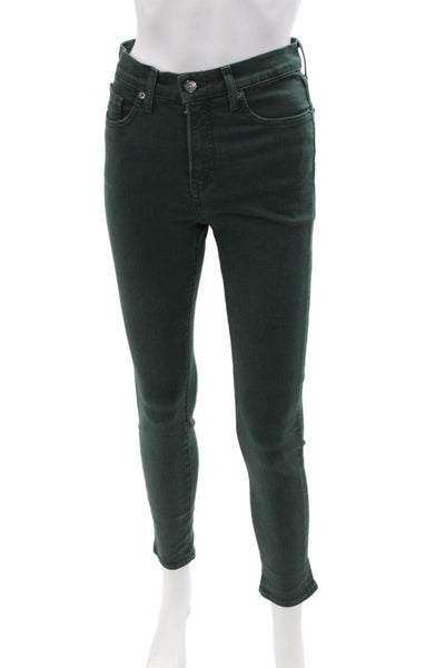 Veronica Beard Women Ankle Skinny Jeans Green Size 26