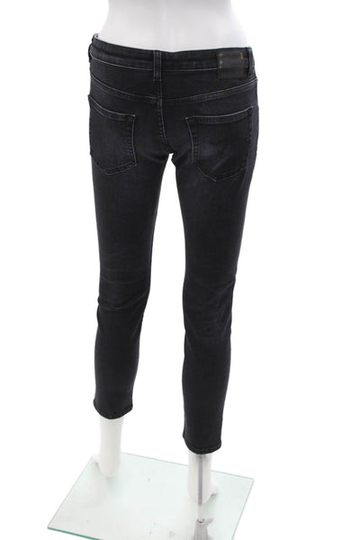 R13 Womens Skinny Ankle Jeans Dark Gray Mid Rise Size 25