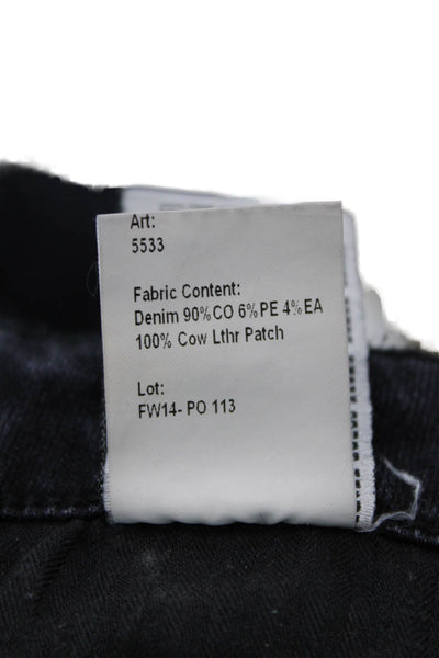 R13 Women Dark Gray Ankle Skinny Jeans Low Rise Button Size 26