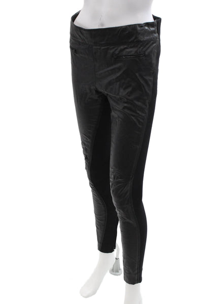 KaufmanFranco Women Ankle Leather Jeggings Black Biker Zip Size 4