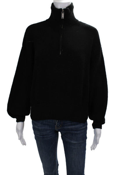 Zara Womens Pullover Sweater Black High Neck Long Sleeve Viscose Size S