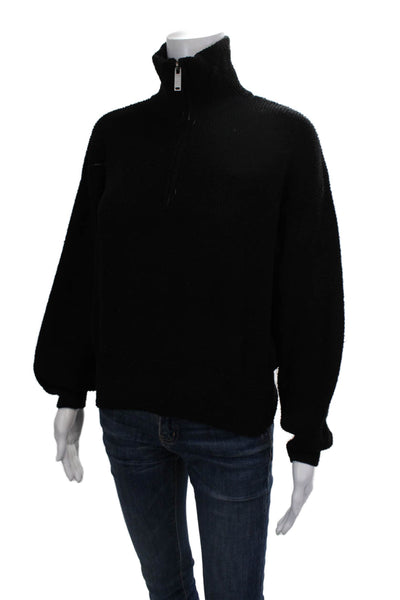 Zara Womens Pullover Sweater Black High Neck Long Sleeve Viscose Size S