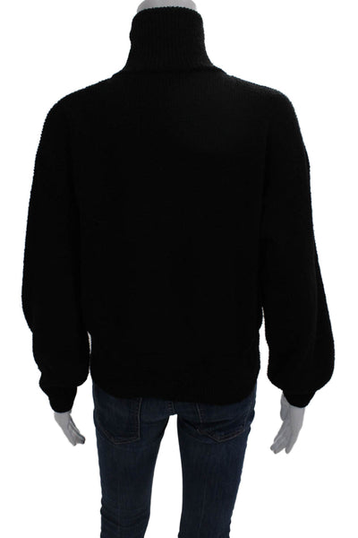 Zara Womens Pullover Sweater Black High Neck Long Sleeve Viscose Size S