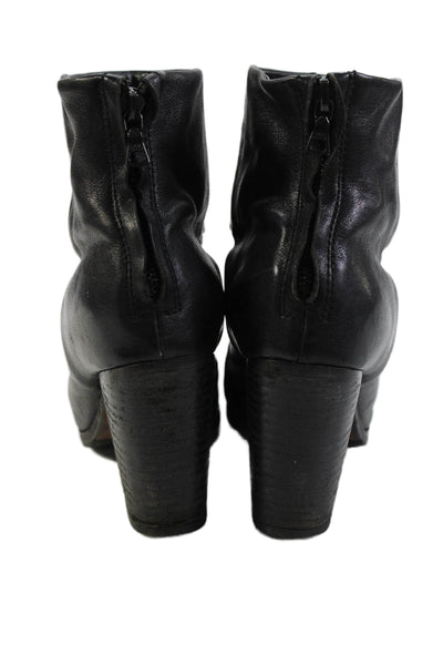 Rag & Bone Womens Leather Zip Up Ankle Boots Black Size 36.5 6.5