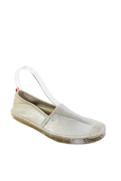 Sea Star Womens Slide On Espadrille Flats Silver Size 8