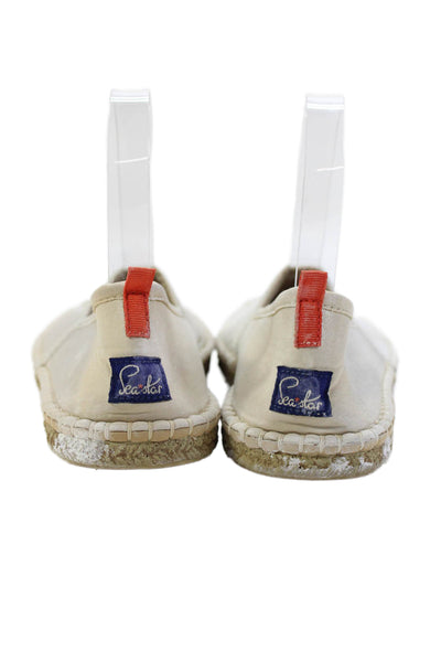 Sea Star Womens Slide On Espadrille Flats Silver Size 8