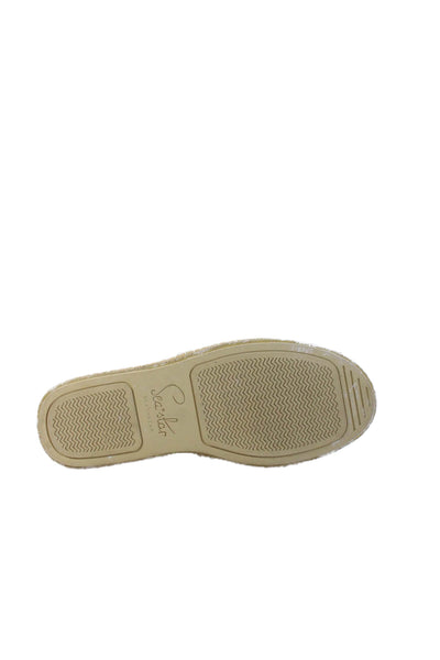 Sea Star Womens Slide On Espadrille Flats Silver Size 8