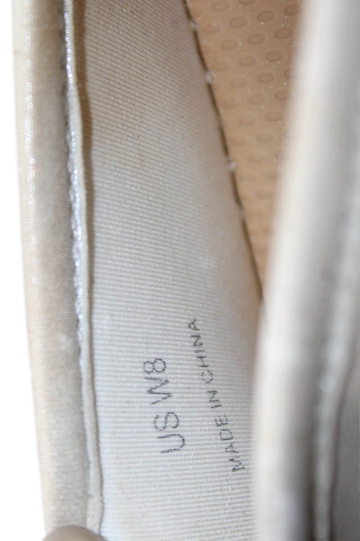Sea Star Womens Slide On Espadrille Flats Silver Size 8
