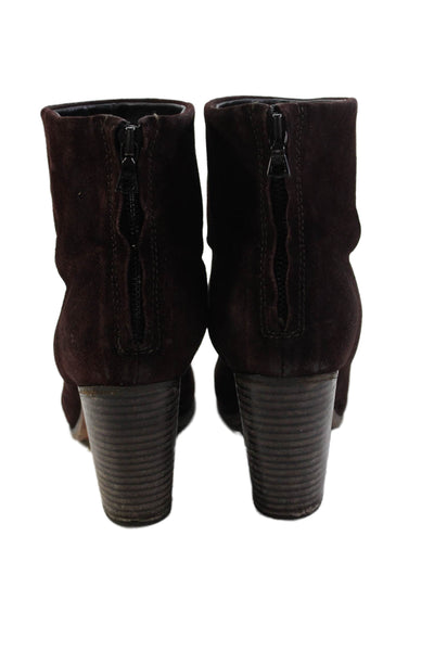 Rag & Bone Womens Suede Zip Up Ankle Boots Purple Size 36.5 6.5