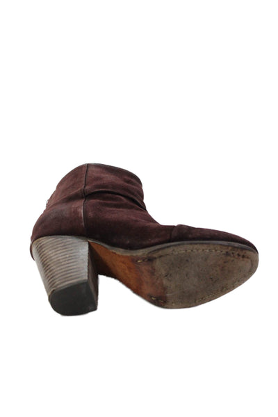 Rag & Bone Womens Suede Zip Up Ankle Boots Purple Size 36.5 6.5