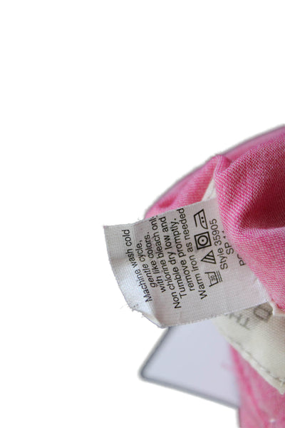 J Crew Women Basic Collared Cotton Button-Up Long Sleeve Pink Size 2