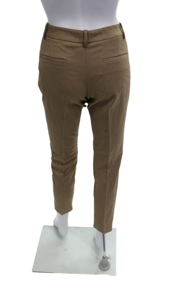 Nili Lotan Women Ankle Cropped Dress Pants Beige 99% Virgin Wool Size 2