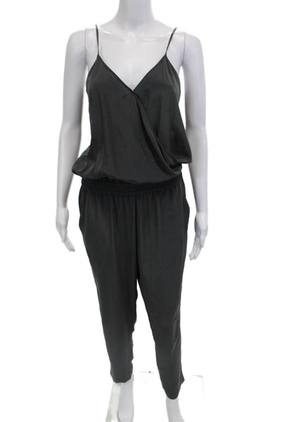 J Crew Women Jumpsuit Black V Neck Sleeveless Polyester Size 2