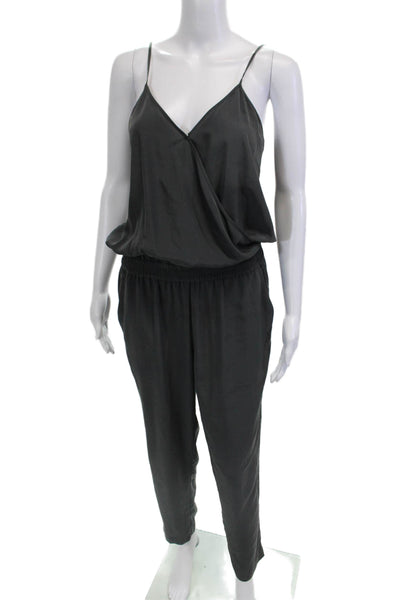 J Crew Women Jumpsuit Black V Neck Sleeveless Polyester Size 2