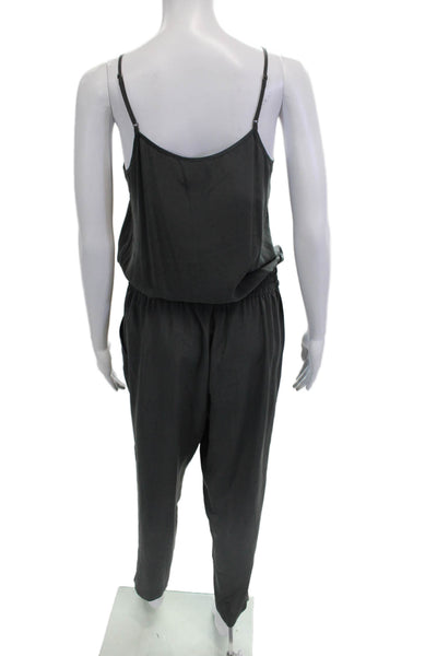 J Crew Women Jumpsuit Black V Neck Sleeveless Polyester Size 2
