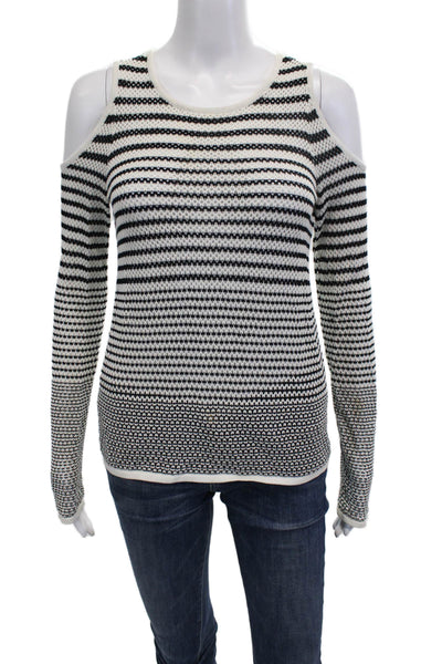 Rag & Bone Women Pullover Black Striped Cotton Long Sleeve Round Neck Size S