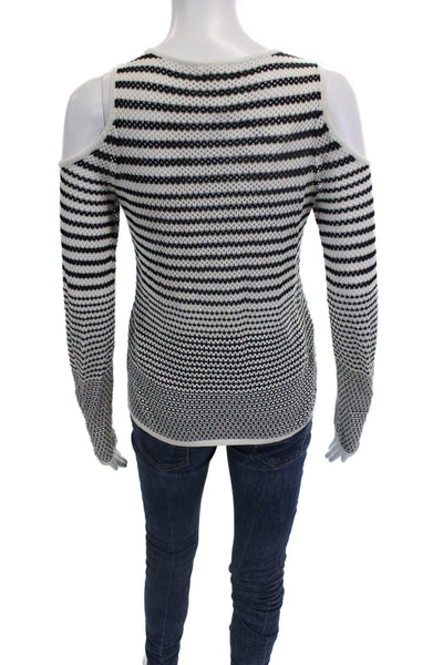 Rag & Bone Women Pullover Black Striped Cotton Long Sleeve Round Neck Size S