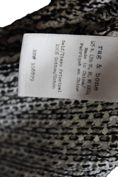 Rag & Bone Women Pullover Black Striped Cotton Long Sleeve Round Neck Size S