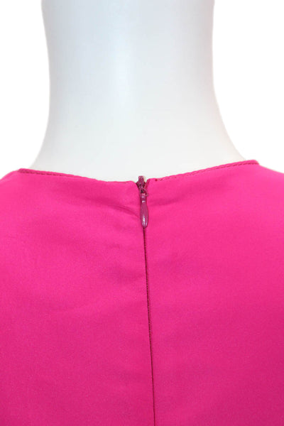 Zara Women Cropped Pink Sleeveless Tank Round Neck Polyester Size S