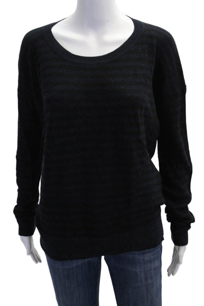 Vince Womens Black Striped Pullover Sweater Long Sleeve Size S